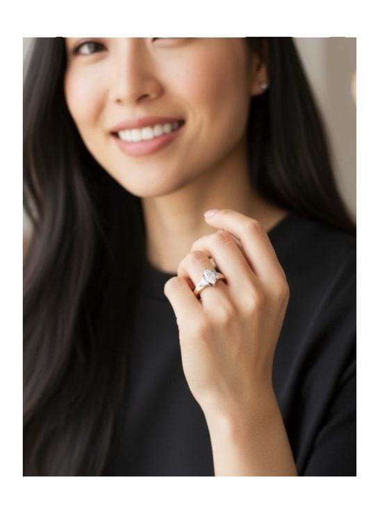 Diamond Ring Jewelry - 2+ CT Marquise Diamond Engagement Ring ✶ Trillions Stones ✶ 14K Gold ✶ Mayors